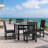 Outdoor Patio Dining Set, Including A Square Table And 4 Armless Chairs-1609181388