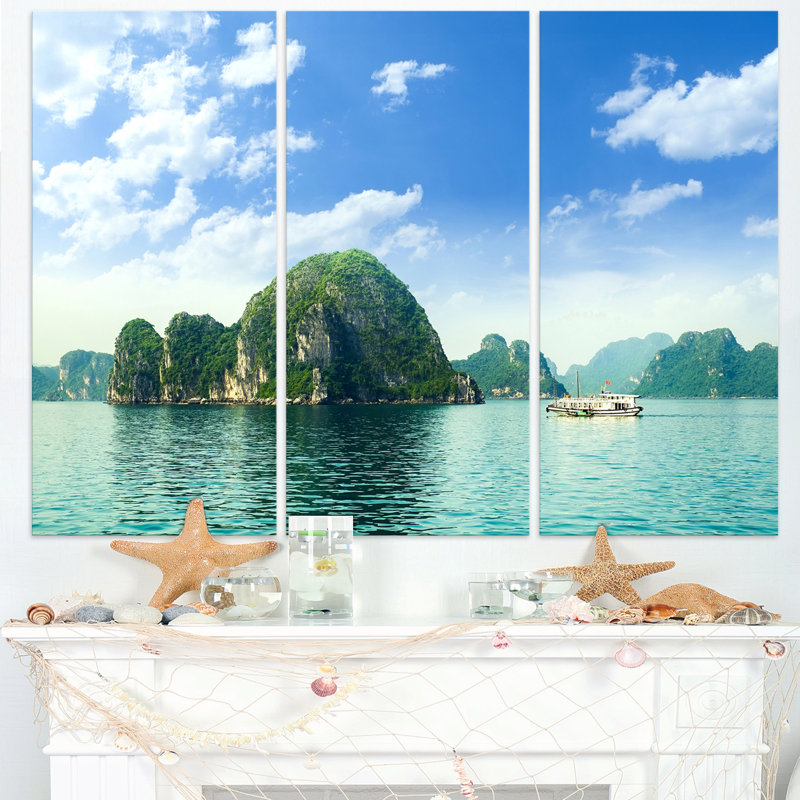 Ha Long Bay Framed Canvas Print in Beach Style