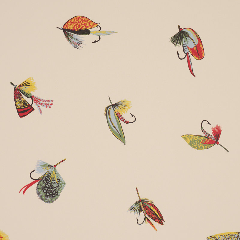 Fly Fishing Wallpaper Roll, Ivory