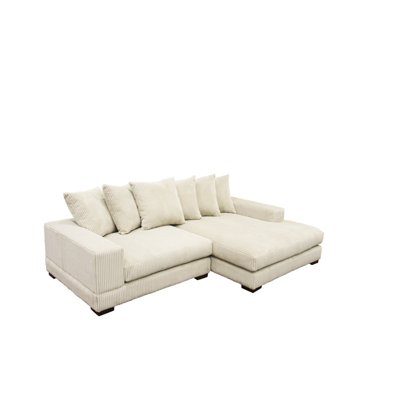 Luxe 108" Corduroy Sectional, Beige