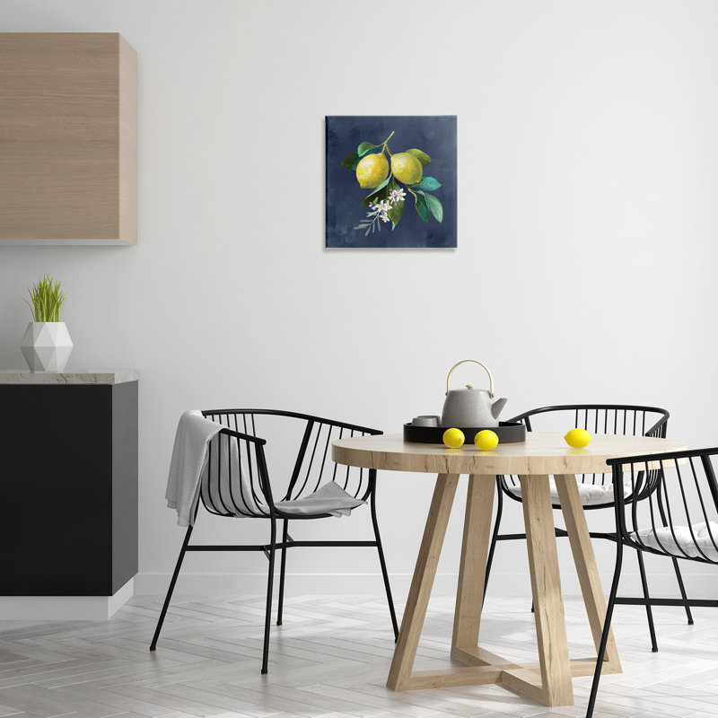 Art mural sur toile "Branches de citron" par Danhui Nai, H 17 po x l 17 po