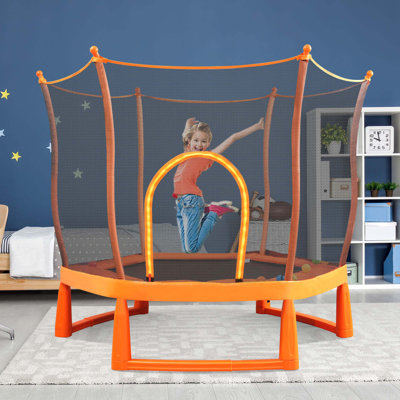 Trampoline pour tout-petits sécuritaire et spacieux avec filet d'enclos et balles océaniques pour un jeu amusant