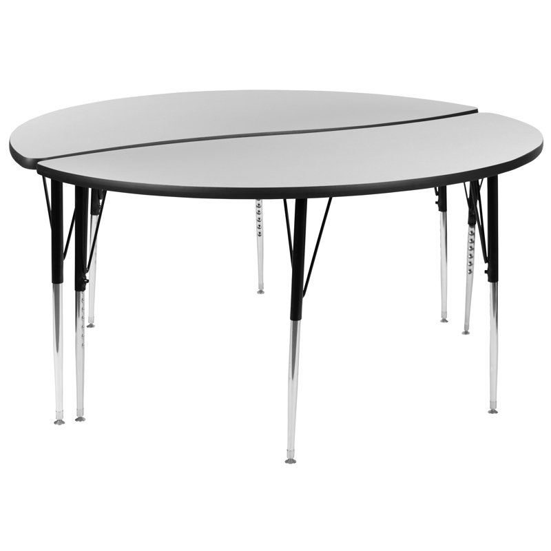 Table d'activité Goddard, Gris, Non, L 60 po x P 60 po x H 21,25 po à 30,25 po