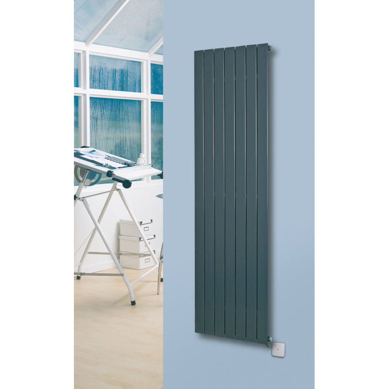Andrew Vertical Designer Radiator, Anthracite, 180cm H x 44.5cm W x 7.1cm D