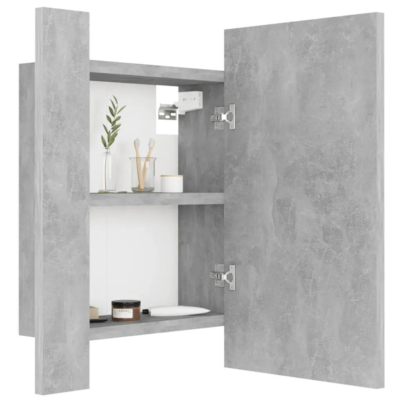 LED Bathroom Mirror Cabinet 40x12x45 cm Acrylic, Concrete Grey
