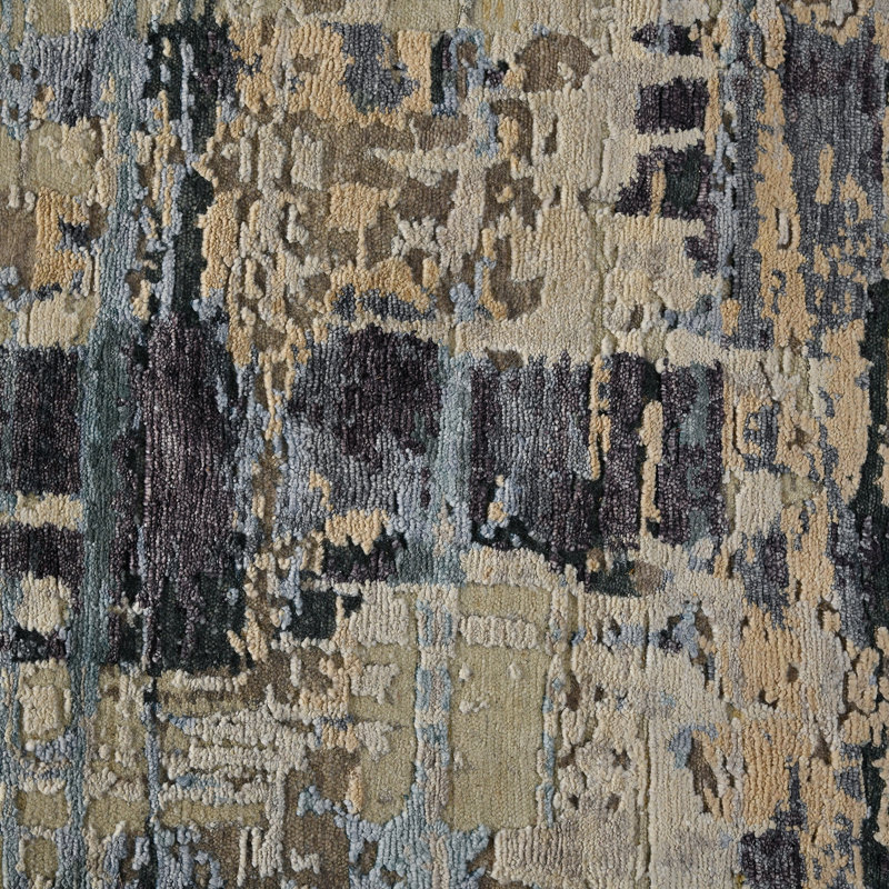 Serena Nania Abstract Hand-Knotted Wool and Silk Rug 2' x 3'