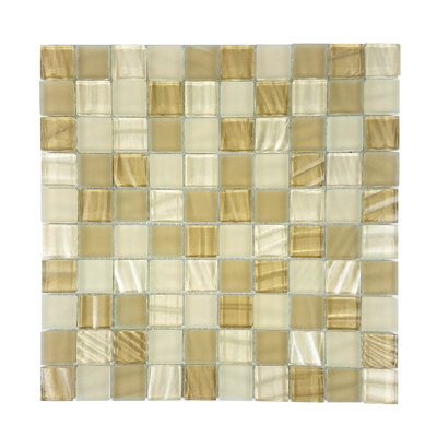 Carreau de mosaïque pour mur et piscine en verre texturé à bords droits New Era 12 po x 12 po New Era