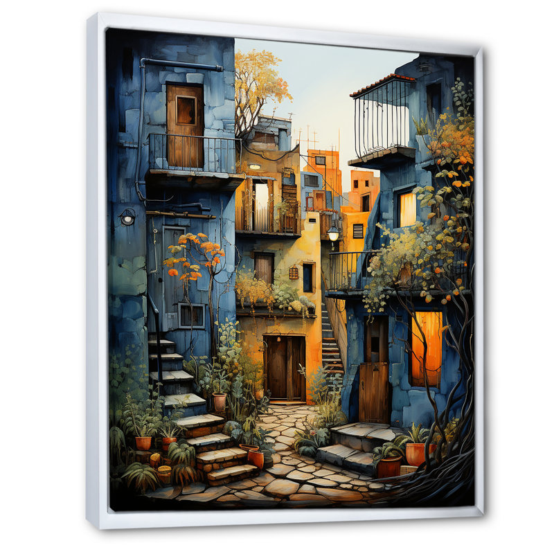 Art mexicain, paysage, odyssée d'Oaxaca I - art mural mexicain, H 32 po x l 16 po x P 1 po, Cadre flottant blanc