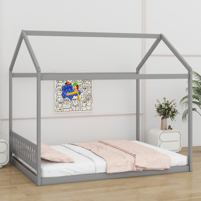 Lit en bois avec tête de lit