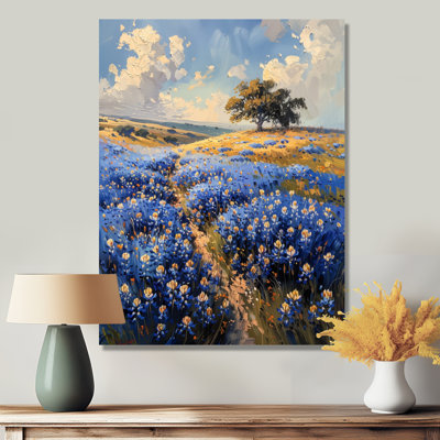 Décoration murale bleue bleu vert bleu Bonnets Tranquility Field II - Blue Bonnets