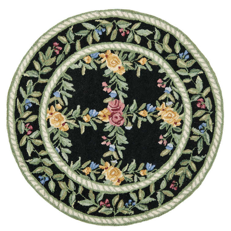 Beyda Hand Hooked Wool Pile Floral Rug