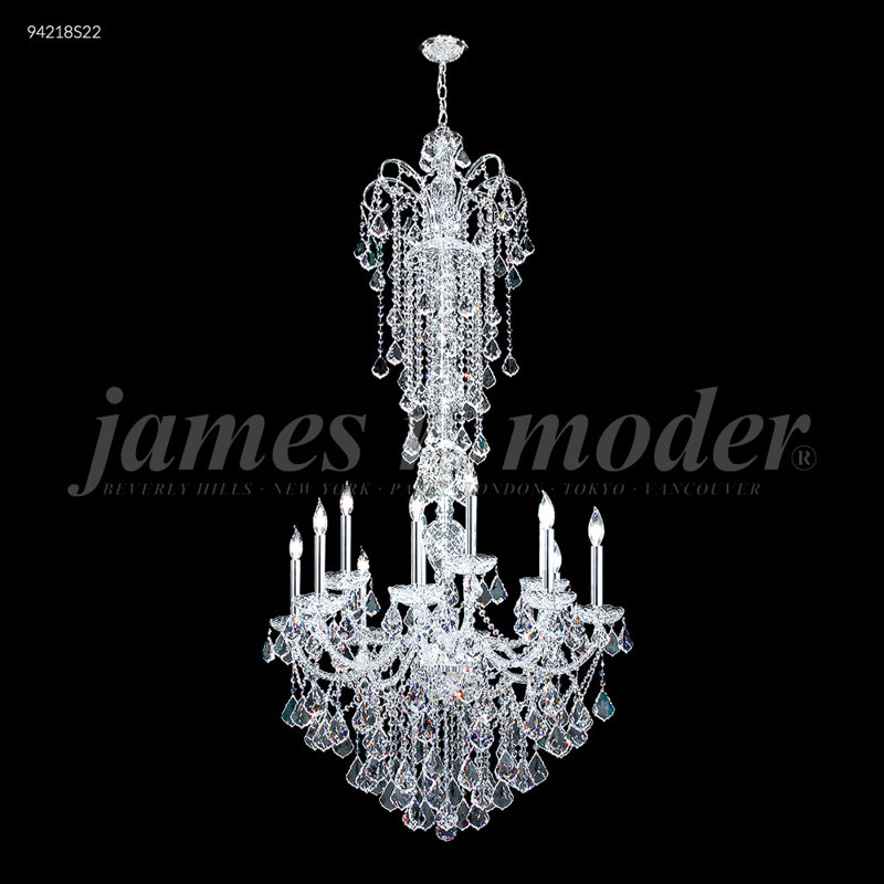 Lustre 12 lumières en verre Vienna, Strass Swarovski