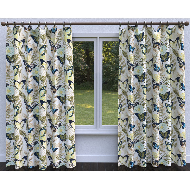 Tissu d’impression papillons, Vert / Bleu