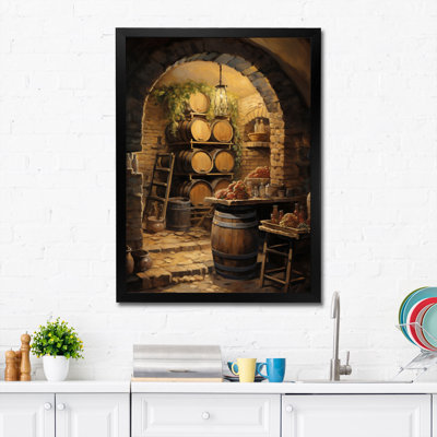 «French Wine Cellar I», reproduction d'art sur toile Champagne