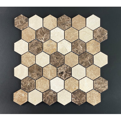 Carreau de mosaïque pour mur et plancher nid d'abeille 2 po x 2 po Honeycomb