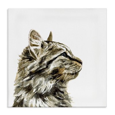 «Simple Tabby Cat Gaze Family Pet Portrait» par Victoria Barnes, impression sur toile
