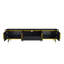 Tv Stand With Cabinets & Drawer, Black And Gold, Entertainment Center For Home Use Stylish Console Tvs, Open Storage Shelf, Cabinets, Golden Look