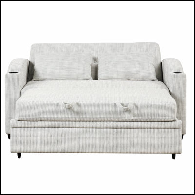 Adjustable Convertible Sofa Bed with USB Ports and Cup Holders, Perfect for Modern Living and Ultimate Comfort