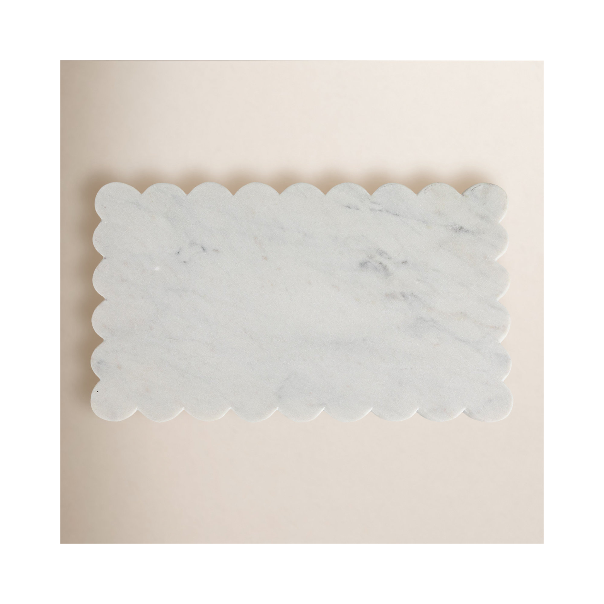 Marble Cheese Board With Scalloped Edge