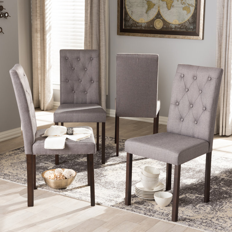 Doretha 19.09'' H Tufted Upholstered Side Chair, Gray