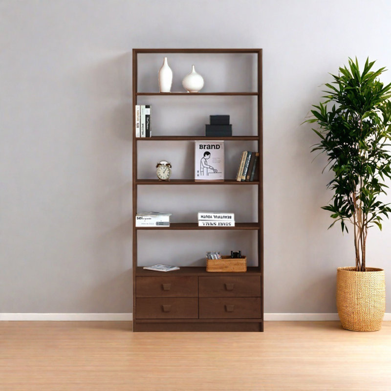 Bibliothèque minimaliste moderne de style européen, Marron foncé