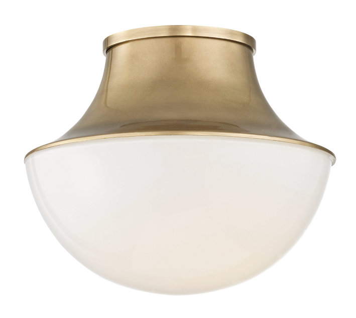 Lettie 1 - Light Flush Mount, Aged Brass, 14'' H x 14.75'' W x 14.75'' D