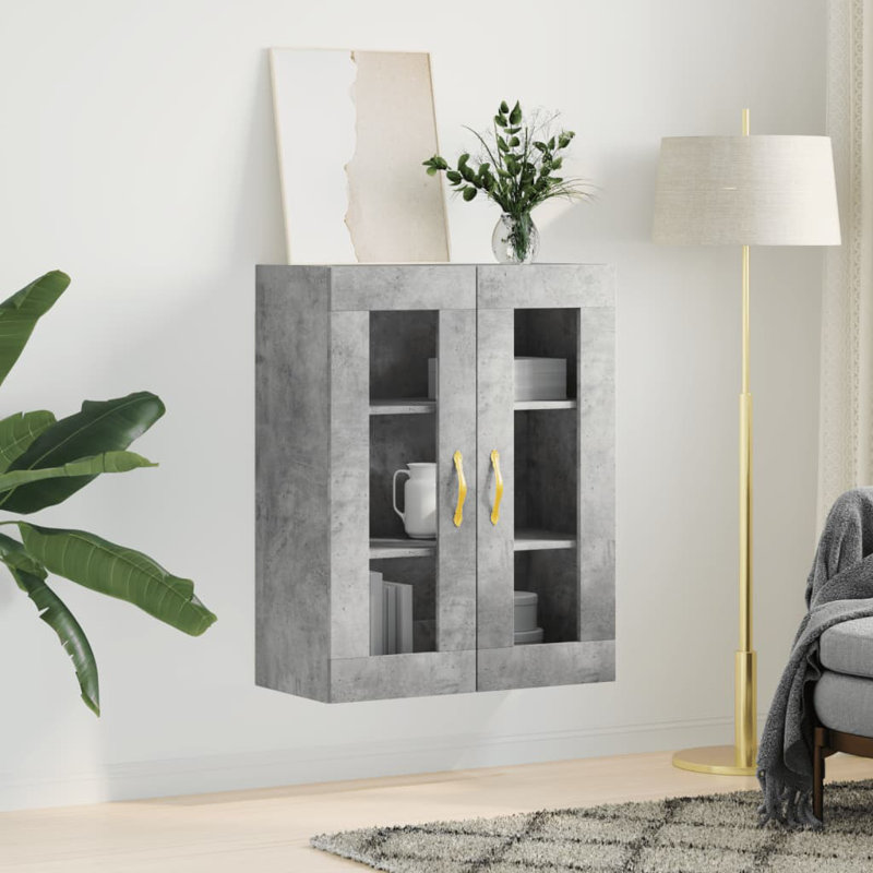 This wall mounted cabinet with an elegant design makes a timeless addition to your interior decor., Concrete Grey