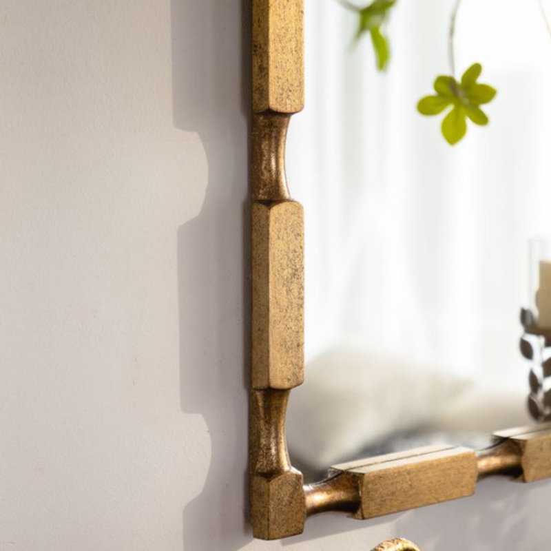 Miroir mural doré de style bambou