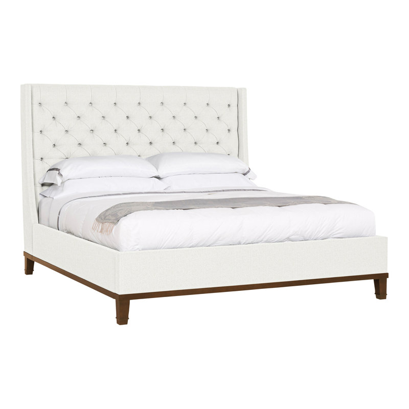 Michael Weiss Solid Wood Wingback Bed, Kempsey Sheepskin, Casa Blanca