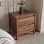 Ensemble de chambre à coucher 3 pièces, commode 7 tiroirs et 2 tables de chevet, brun