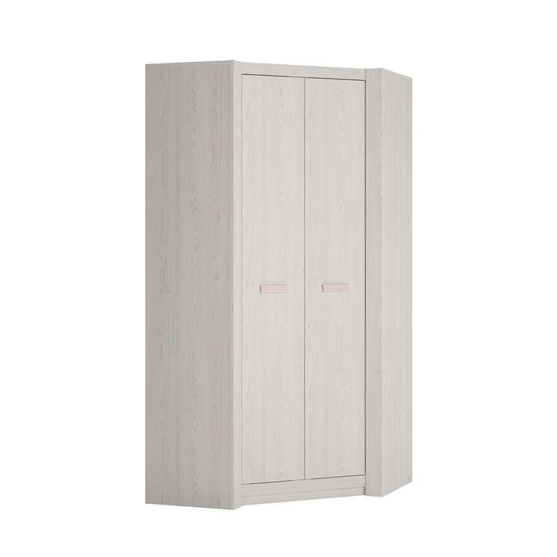 Hanley 2 Door Wardrobe, White /pink