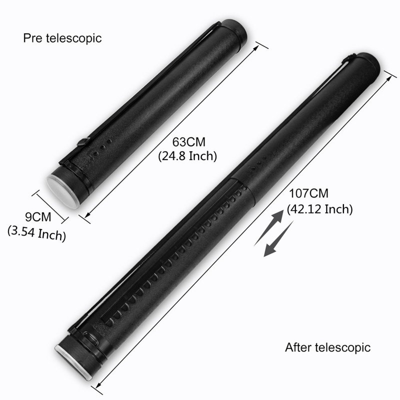 DEWEL Blue Document Tube,Plastic Expanding Poster/Art/Document Storage Tube 24.5 to 40 inches Adjustable with Carrying Strap Waterproof and Light-Resistance Telescoping Carrying Case