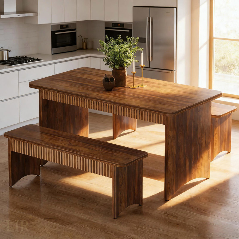 Ensemble de table de salle à manger de style campagnard 3 pièces, peu encombrant et polyvalent pour la maison et le bureau