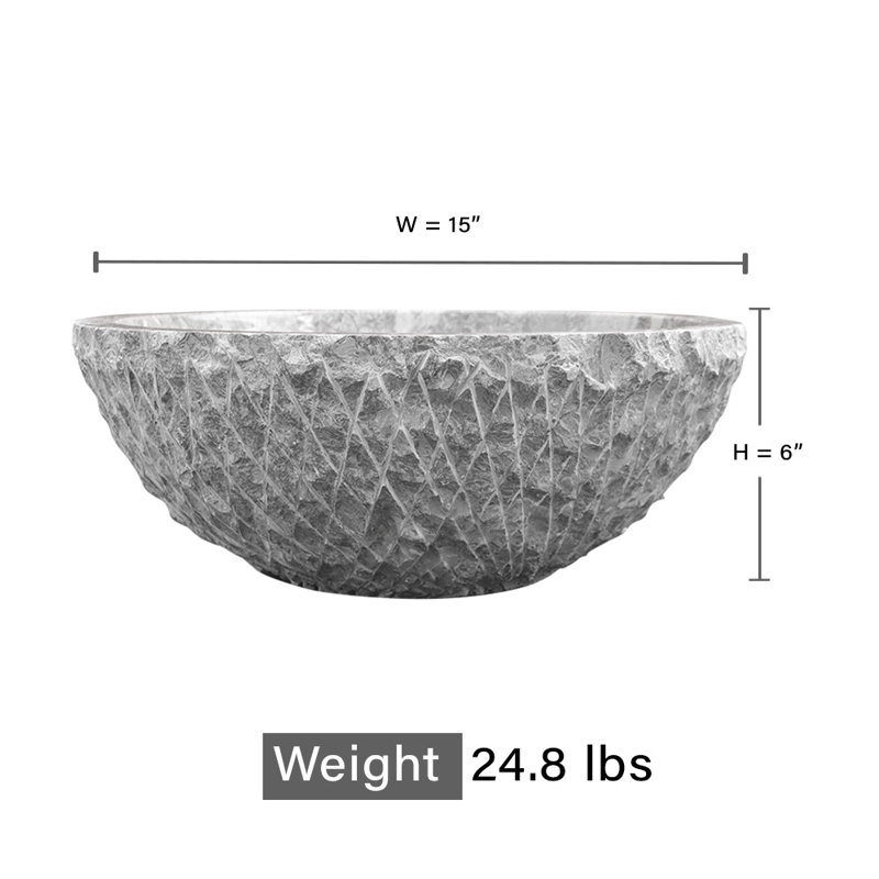 Lavabo vasque rond en onyx texturé gris fait à la main 15 po - Lavabo en pierre naturelle - Lavabo moderne de luxe poli