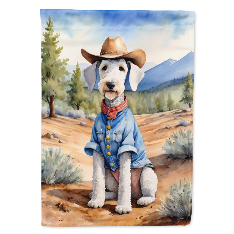 Drapeau Cowboy Welcome Garden, Bedlington Terrier