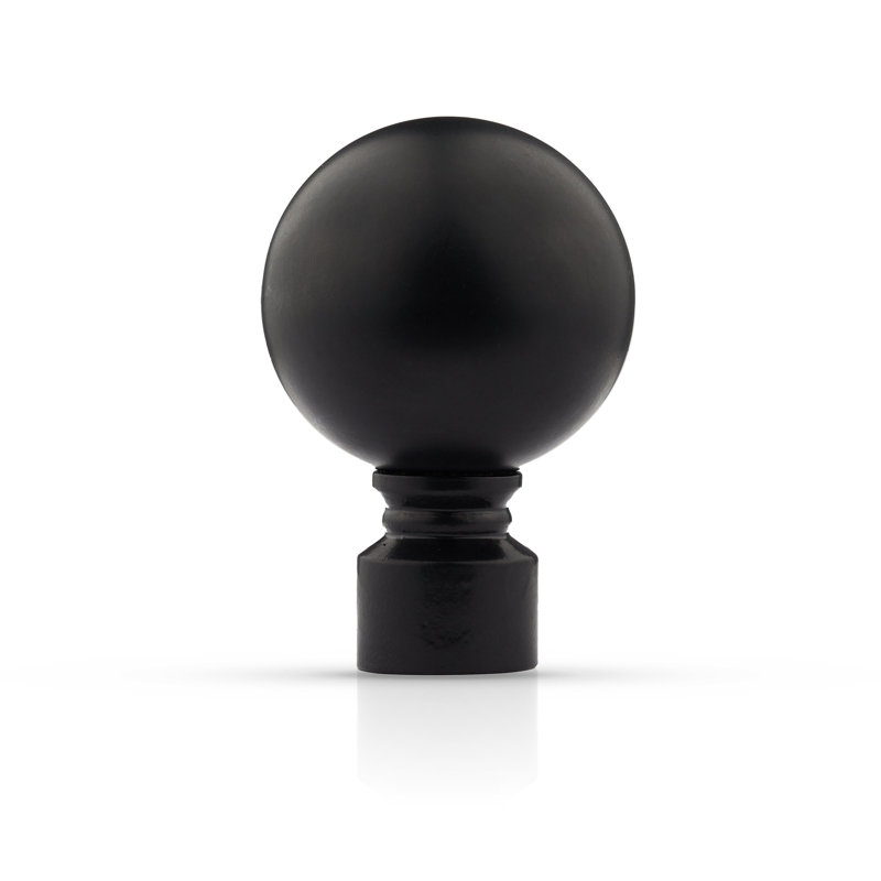 Abe Adjustable 2cm Single Curtain Pole, 1.2 - 2.1m, Matt Black