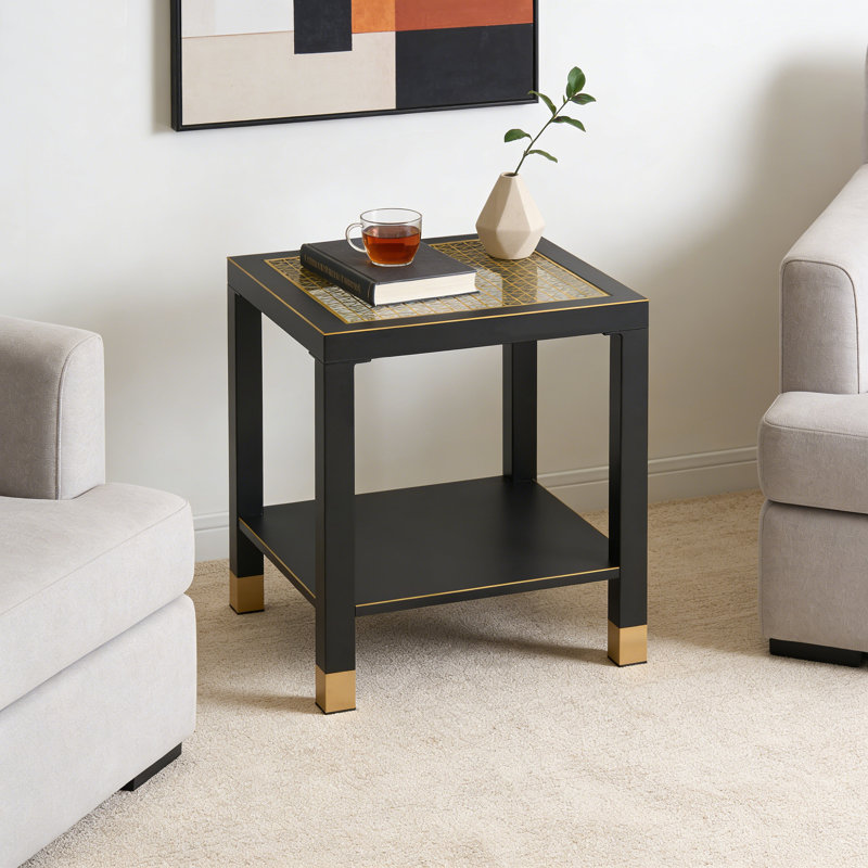 Petite table d'appoint carrée Living Room, Noir