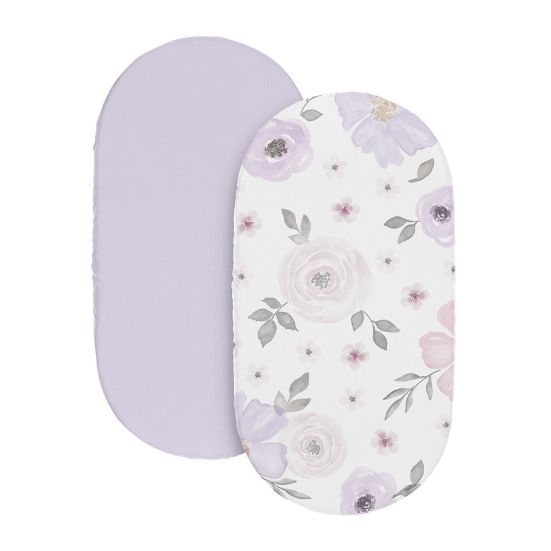 Ensemble de 2 draps-housse pour aquarelle lavande et gris par Sweet Jojo Designs