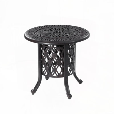Outdoor Aluminum Frame Side Table With Removable Ice Bucket