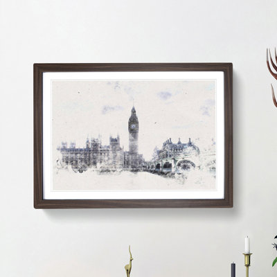 The Houses Of Parliament London Watercolour Framed Print