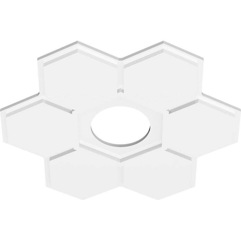 Médaillon de plafond contemporain en PVC de qualité architecturale 34 po x P 6 po x P 11 3/4 po x P 1 po