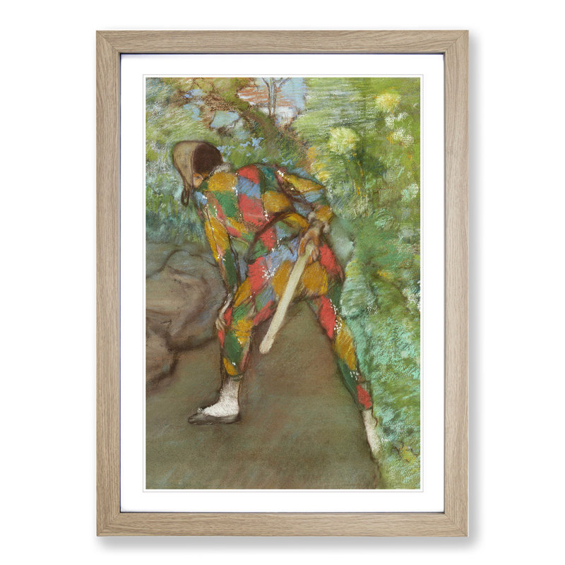 Harlequin by Edgar Degas - Framed Print, Oak Framed, 65cm H x 48cm W x 2cm D