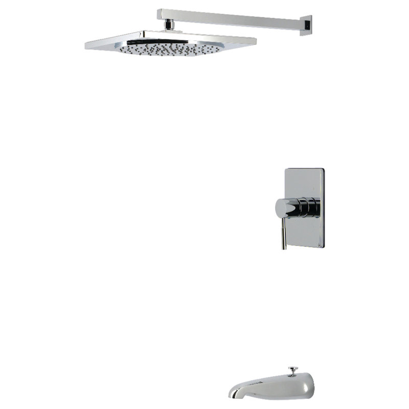 Kingston Brass Concord Single-Handle Pressure Balanced Tub and Shower Faucet, Polished Chrome