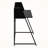 Rochadh Hutch with Shelf Black Finish Computer Desk with Metal leg, 39.01" H X 46.95" W X 23.47" D-97018636