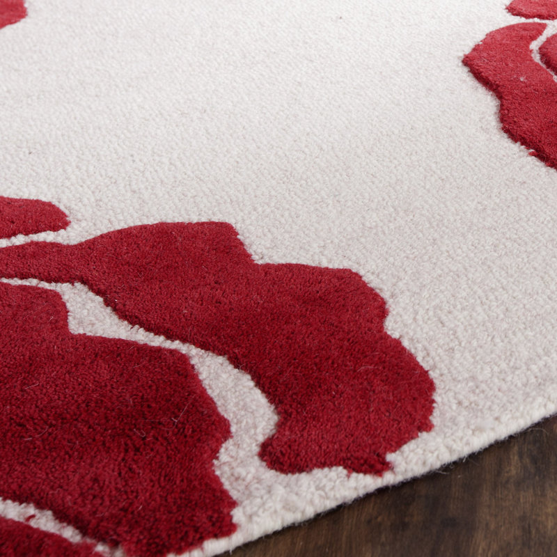 Cannen Hand Tufted Wool Floral Rug, Round 6'