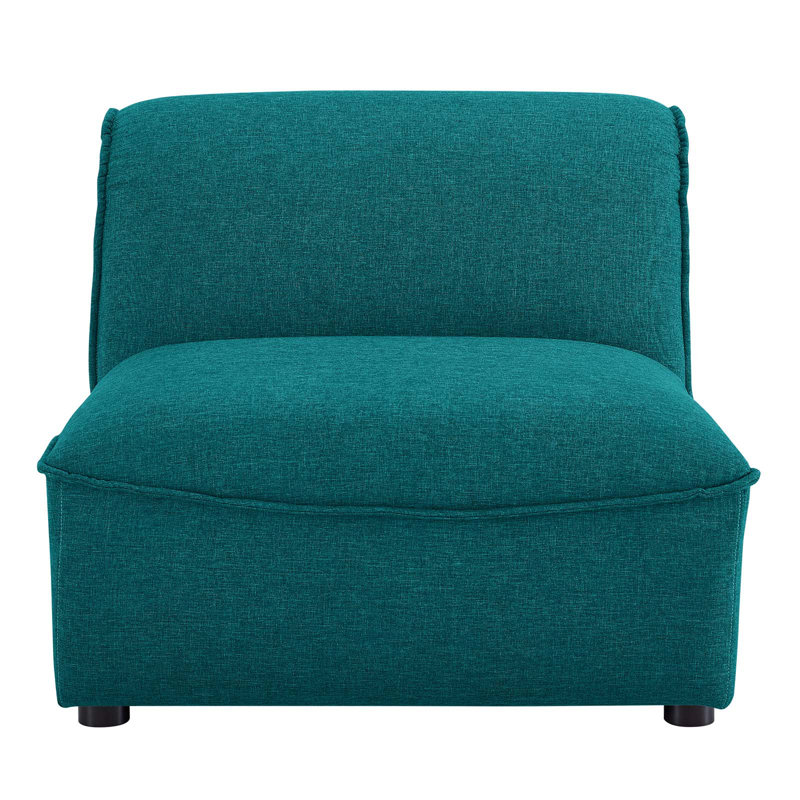 Modway Comprise Armless Chair, Teal Plainweave