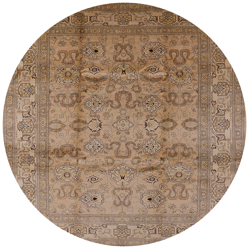 Tapis oriental beige / brun clair, Rond 8 pi