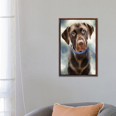 Chocolate Lab Portrait by Rachel Parker - Painting on Canvas