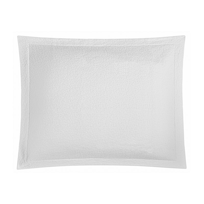 Lucca 100% Cotton Matelassé Shams, white, King
