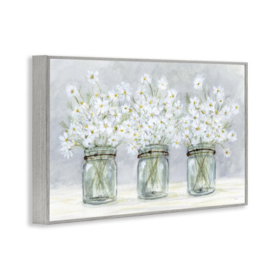 «Daisies In Jars», art de la giclée noire encadrée par Patti Bishop